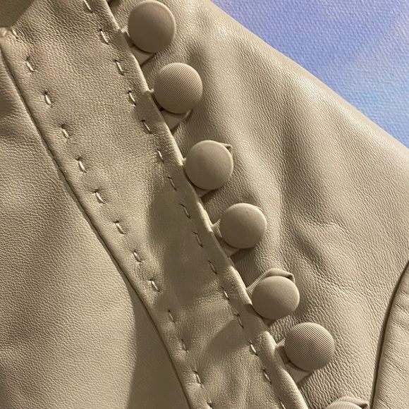 BCBGMAXAZRIA |Ivory Leather Jacket - Picture 2 of 6